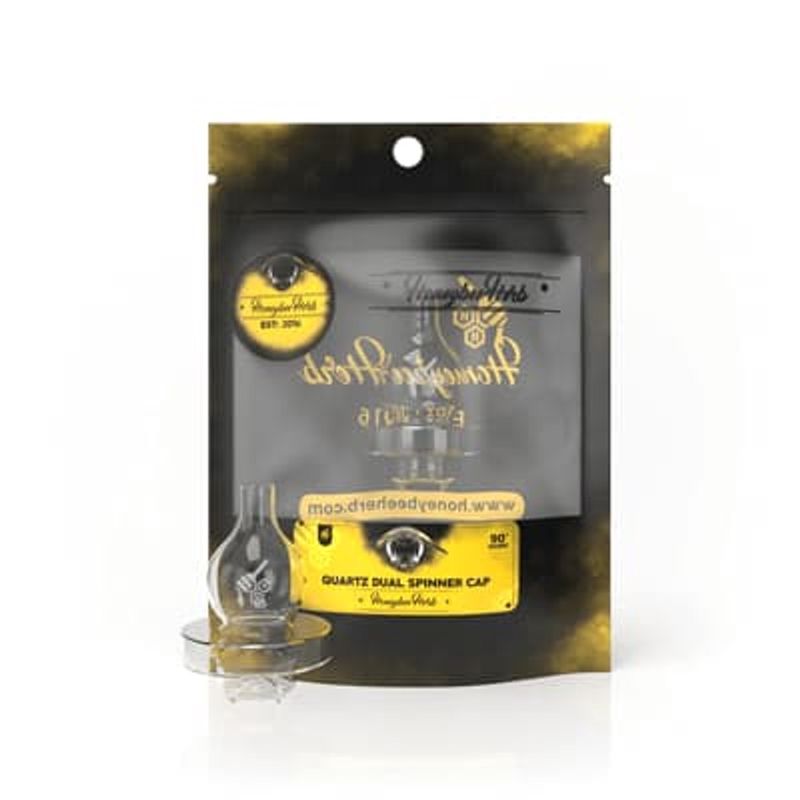 Quartz Dual Spinner Carb Cap, Honeybee Herb