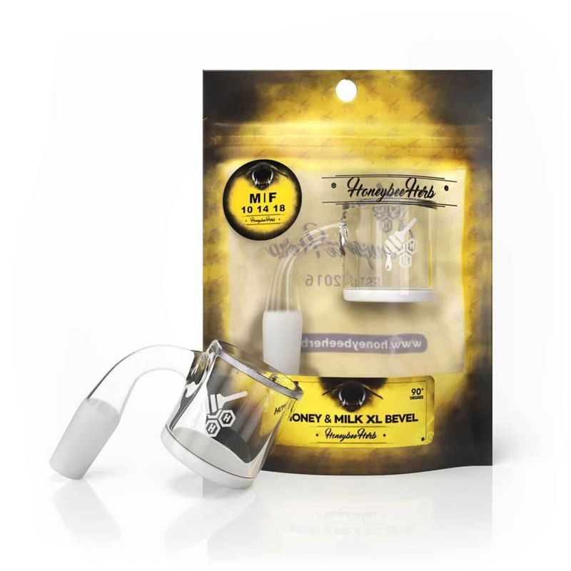 Honey &amp; Milk XL Bevel 14mm Banger, Honeybee Herb