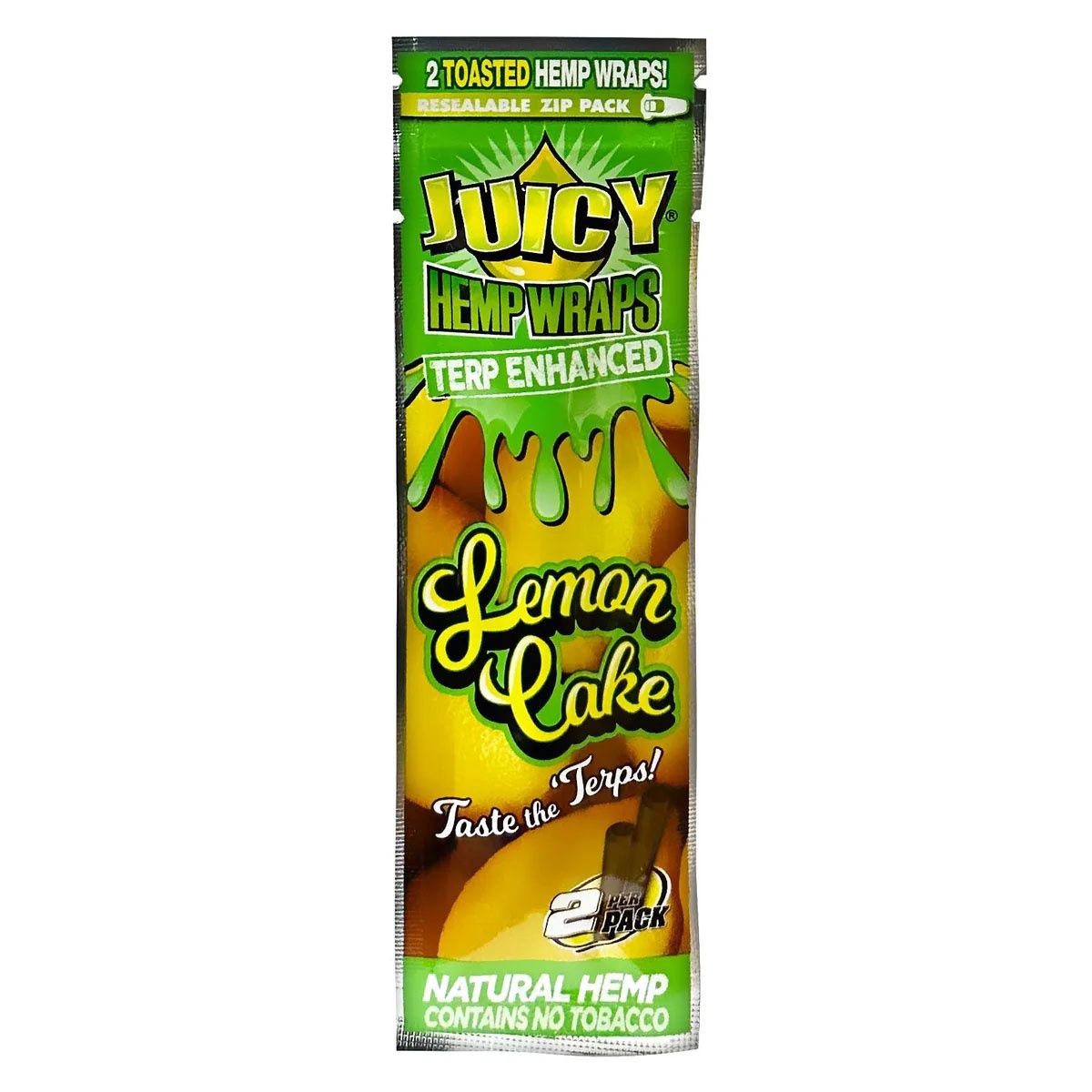 Juicy Terp, Enhanced Hemp Wraps 2pk, Lemon Cake