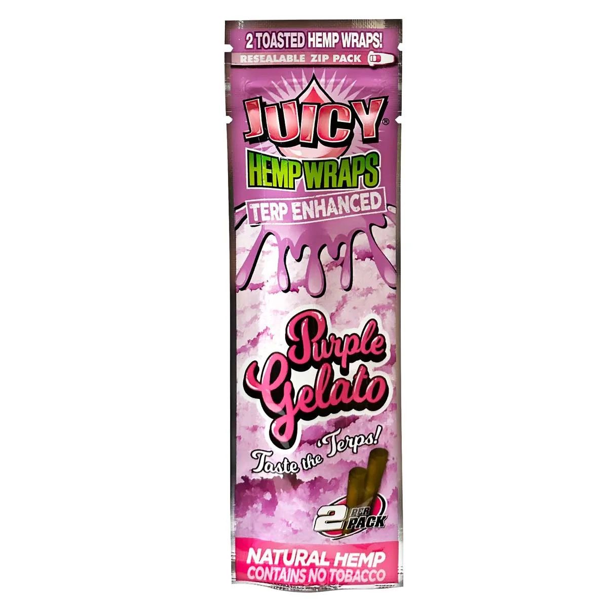 Juicy Terp, Enhanced Hemp Wraps 2pk, Purple Gelato