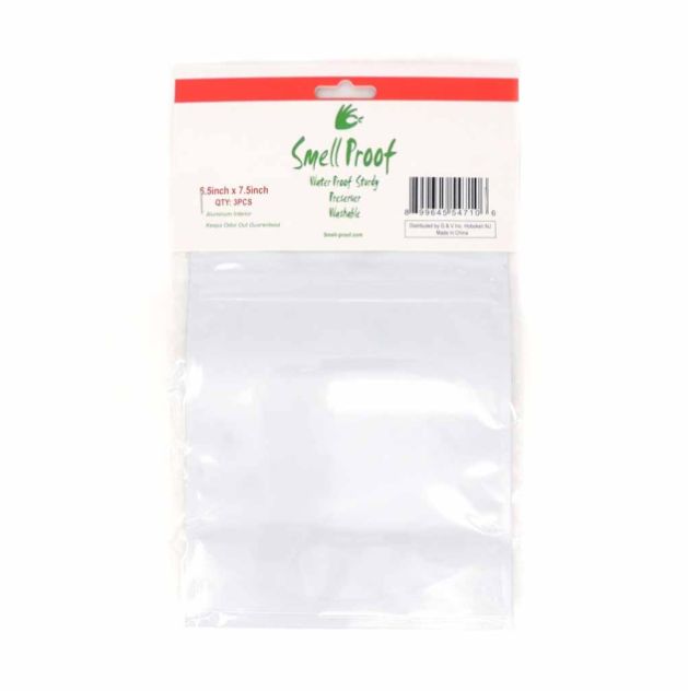 Smell Proof Bags, 3ct 6.5x7.5 white