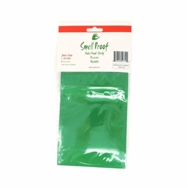 Smell Proof Bags, 3ct 5x7 green