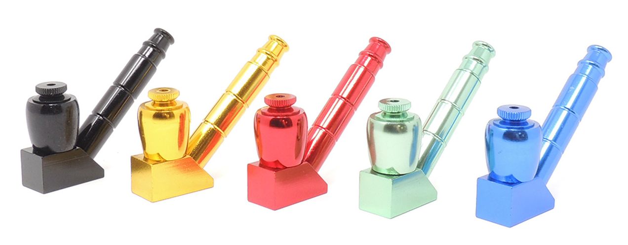 3.5&quot; Anodized Metal Pipe w/Stand, Assorted Colors