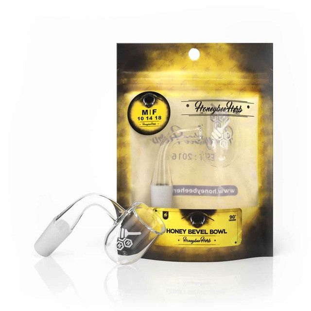 Honey Bevel Bowl 10mm Banger, Honeybee Herb