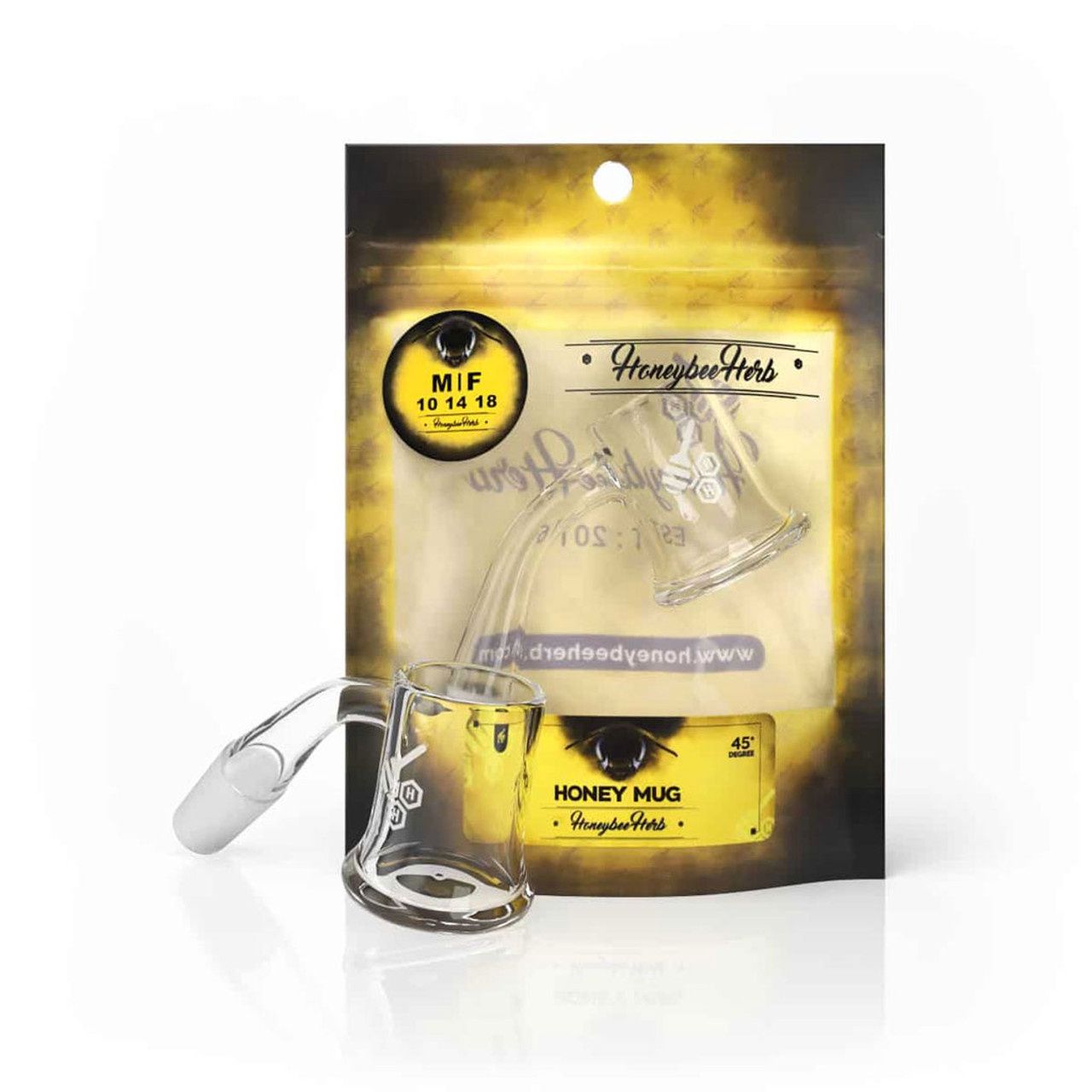 Honey Mug 10mm 45° Banger, Honeybee Herb