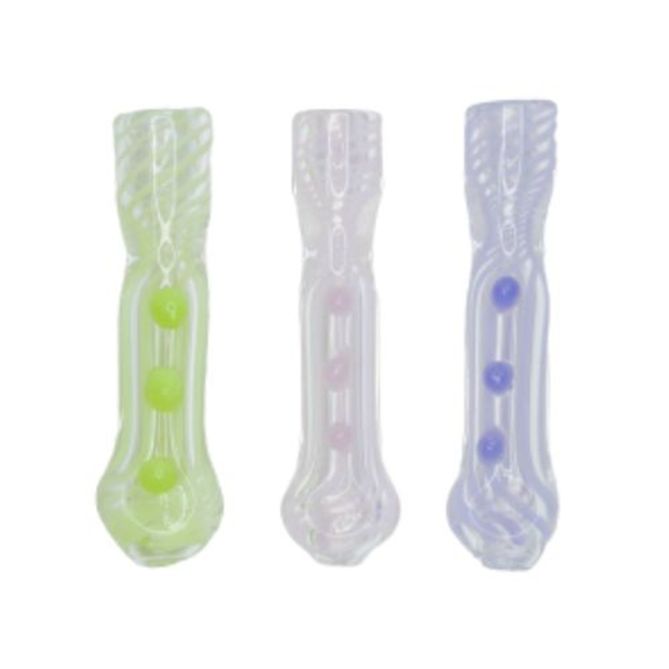 Hand Eeze, 3&quot; Slime Stripe Glass Chillum Assortment