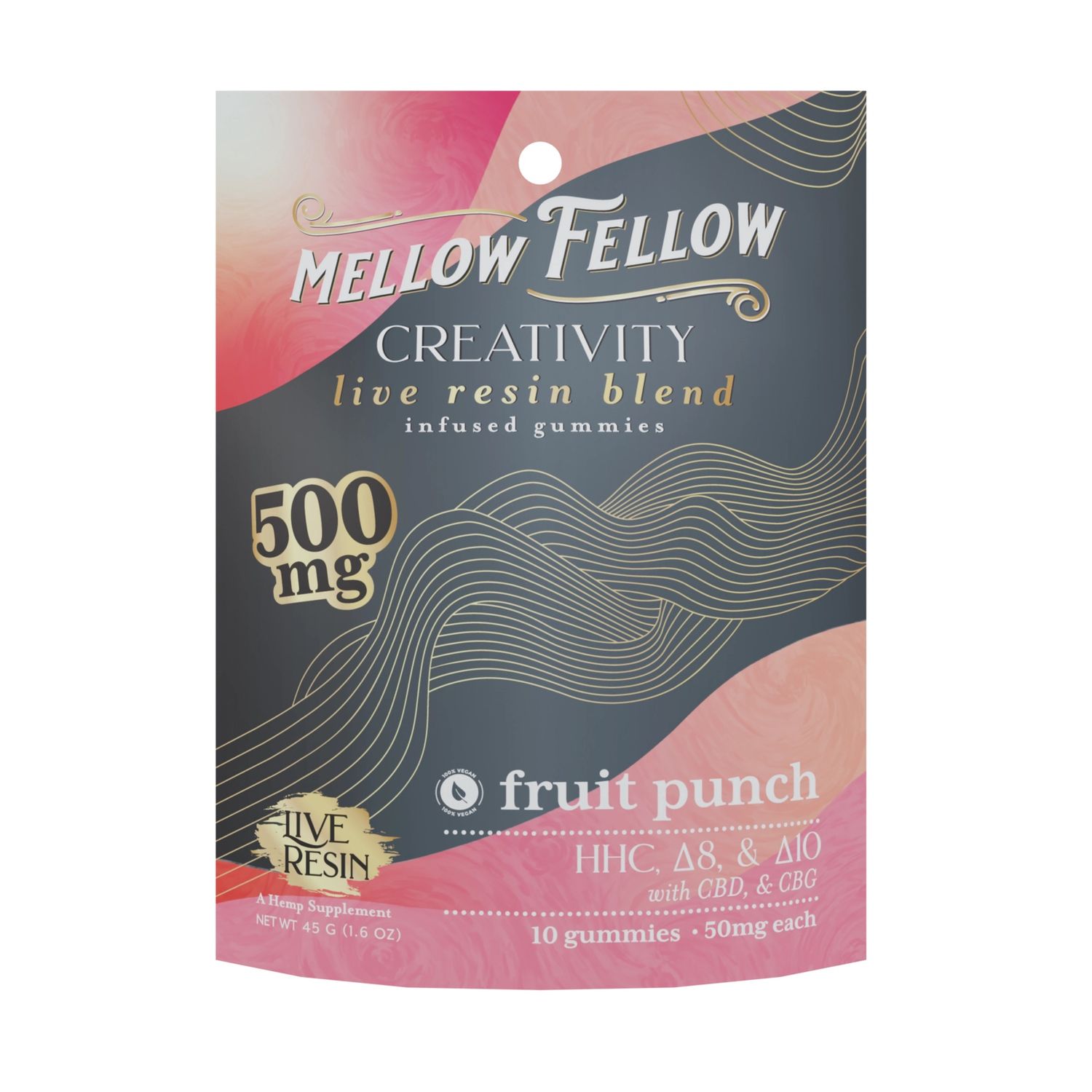 Mellow Fellow, 500mg Creativity Blend, Fruit Punch