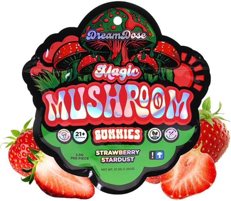 Dream Dose, Shrooms Gummies, Strawberry Stardust