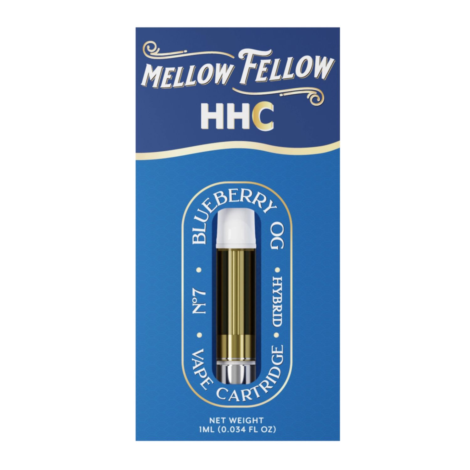Mellow Fellow, 1G Cart, HHC Blueberry OG (Hybrid)