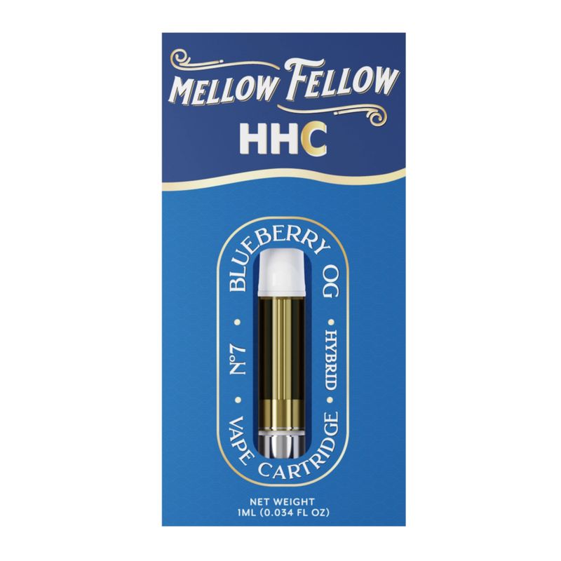 Mellow Fellow, 1G Cart, HHC Blueberry OG (Hybrid)