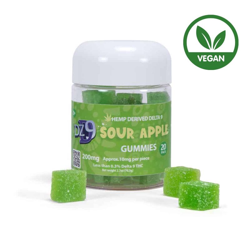 DZD9 200mg Gummies, Sour Apple