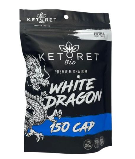 Ketoret Kratom Capsules, White Dragon 150 caps