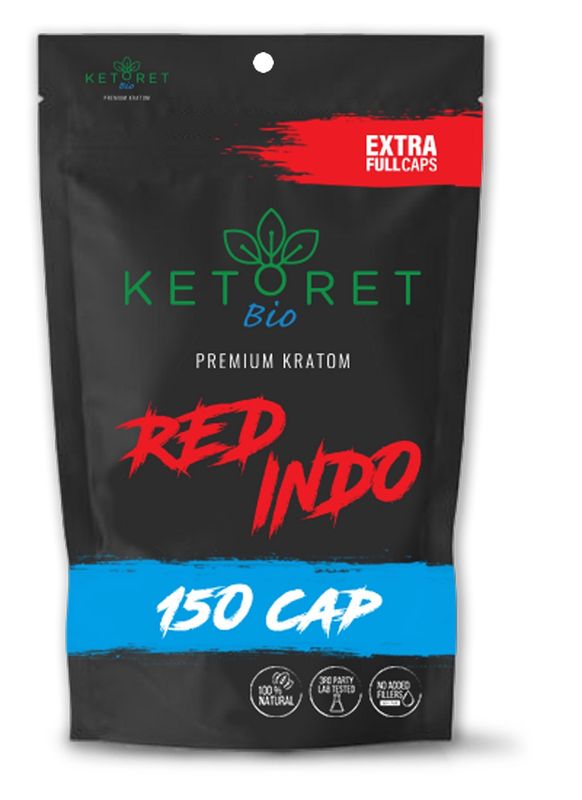 Ketoret Kratom Capsules, Red Indo 150 caps