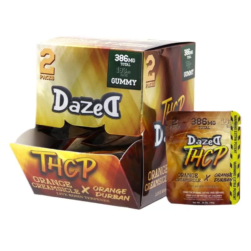 Dazed, THCP 386mg Gummies, Orange Creamsicle x Orange Durban