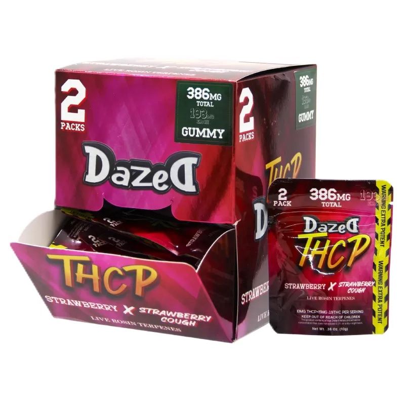 Dazed, THCP 386mg Gummies, Strawberry x Strawberry Cough