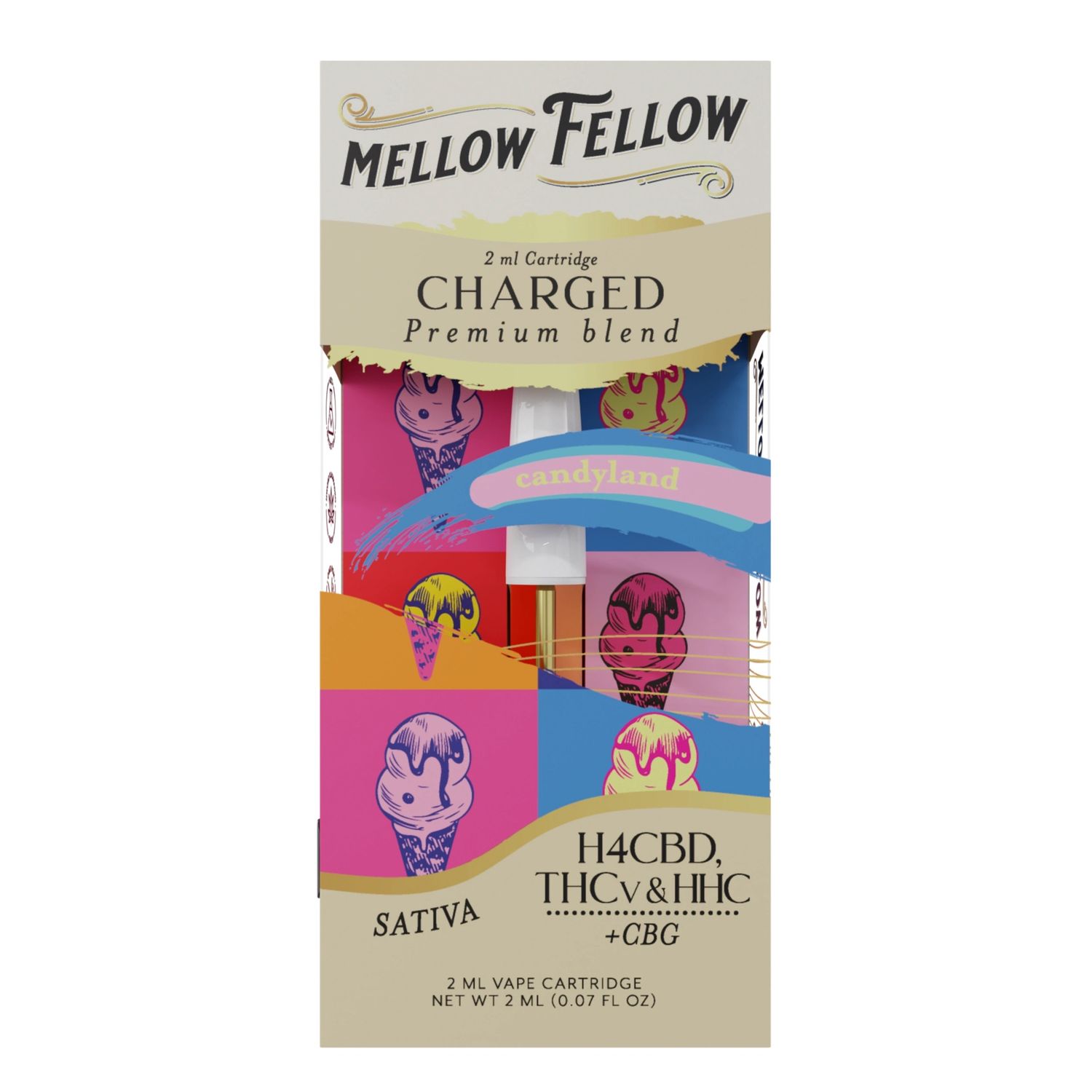 Mellow Fellow, 2ml Cart - Candyland, Sativa