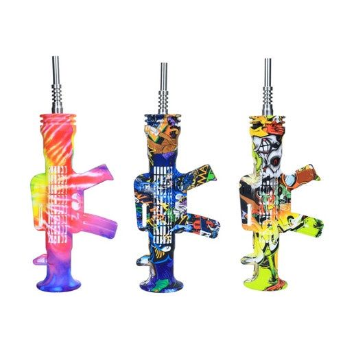 7.5&quot; AK47 Printed Silicone Nectar Collector, Assorted