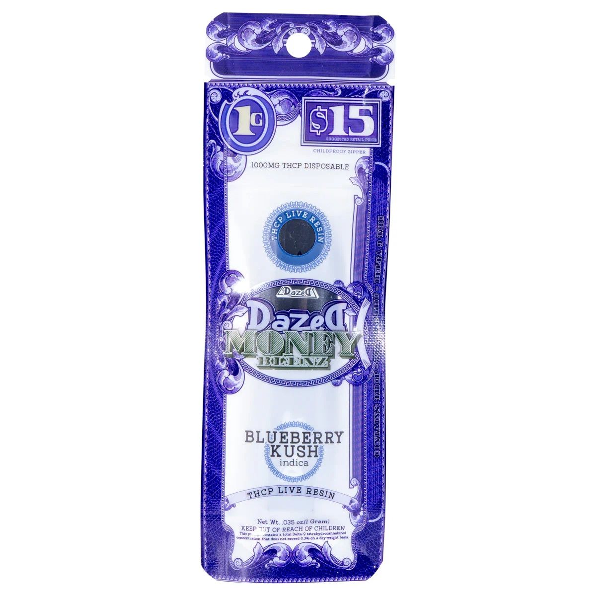 Dazed, 1G THCP, Blueberry Kush (Indica)