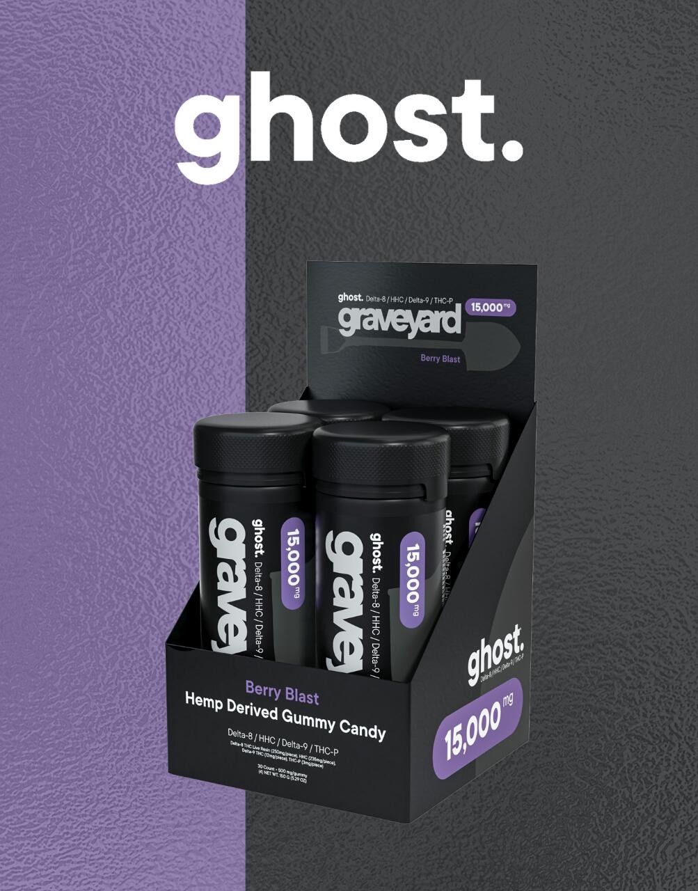 Ghost, 15,000MG Edibles, D8/HHC/D9/THCP, Berry Blast