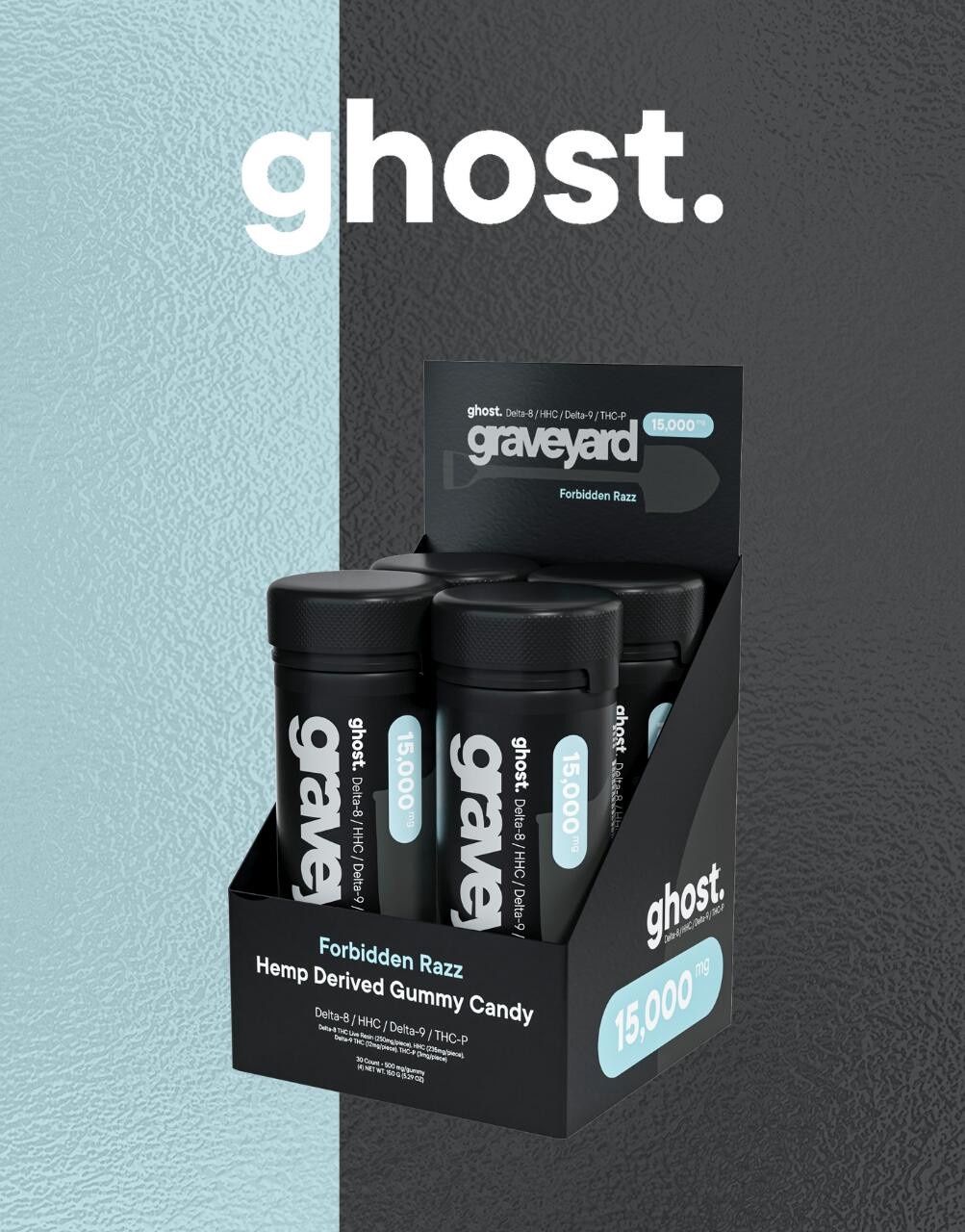 Ghost, 15,000MG Edibles, D8/HHC/D9/THCP, Forbidden Razz