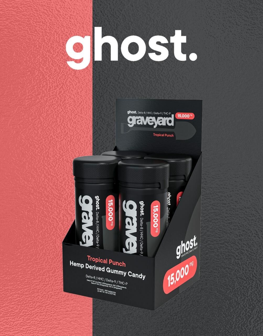 Ghost, 15,000MG Edibles, D8/HHC/D9/THCP, Tropical Punch