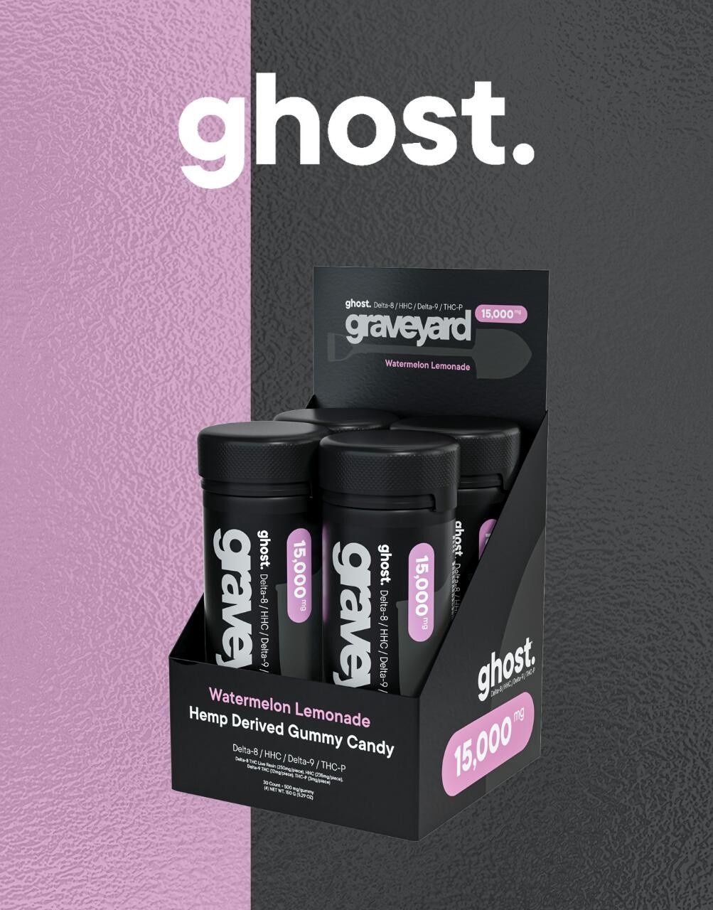 Ghost, 15,000MG Edibles, D8/HHC/D9/THCP, Watermelon Lemonade