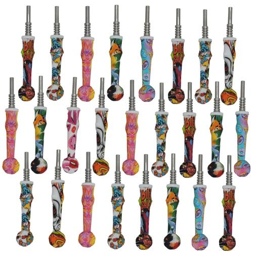 4.5&quot; Printed Fat Silicone Nectar Collector w/ Titanium Tip