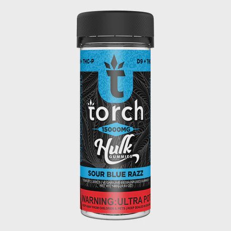 Torch, Hulk Gummies, THCP/D9 15000mg (Sour Blue Razz)