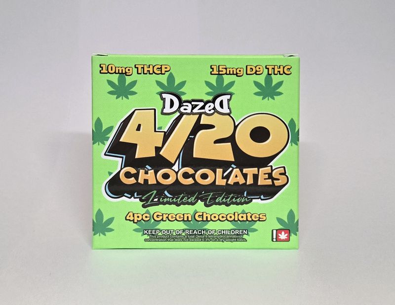 Dazed, 4/20 Green Chocolates, 4pc/25mg