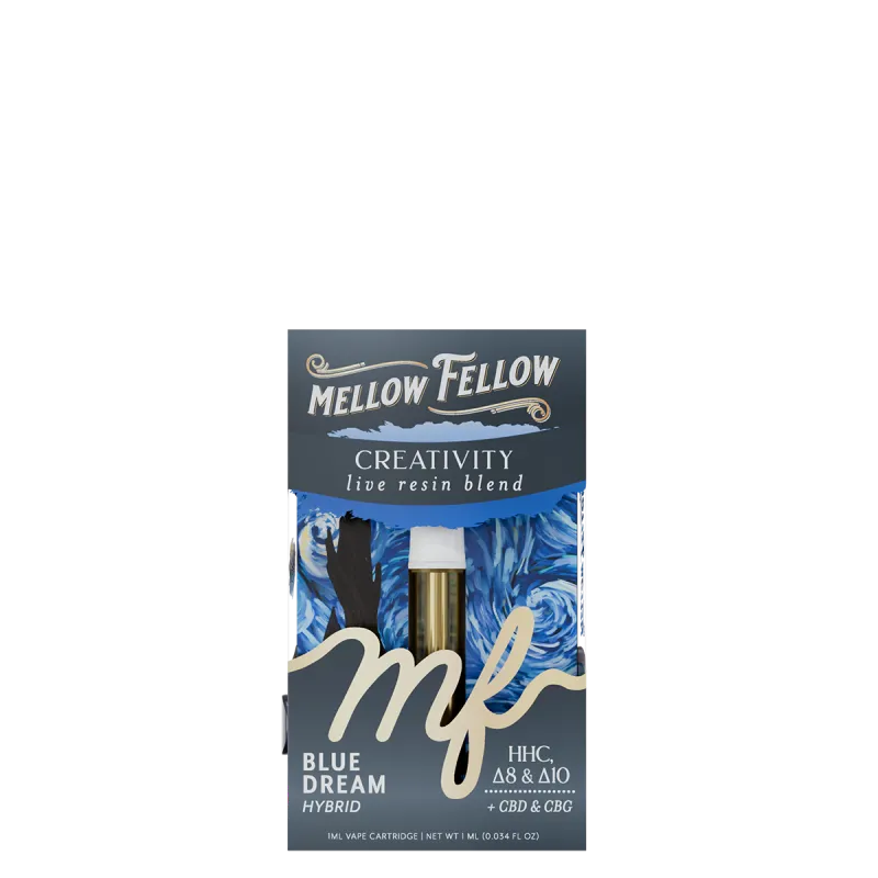 Mellow Fellow, 1G Cart, Creativity, Blue Dream (Hybrid)