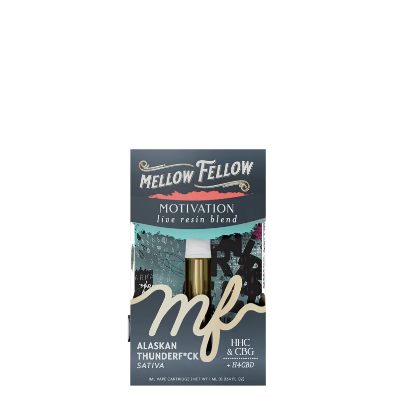 Mellow Fellow, 1G Cart, Motivation, Alaskan Thunderfuck (Sativa)