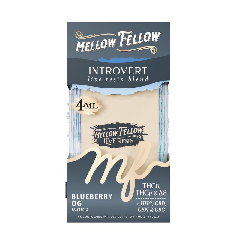 Mellow Fellow, 4G Introvert, Blueberry OG, Indica