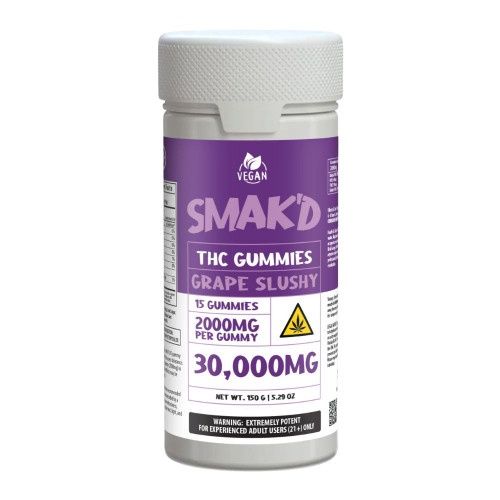 Smak&#39;d, 30,000mg THC Blend, Grape Slushy