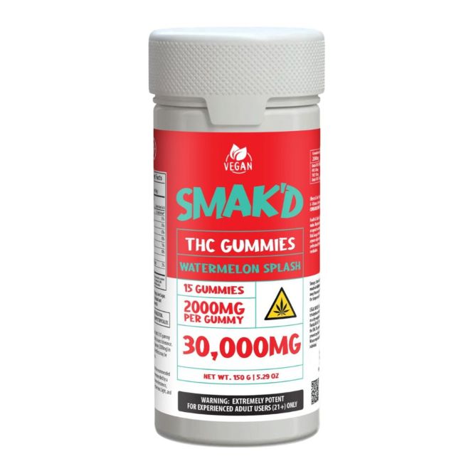 Smak&#39;d, 30,000mg THC Blend, Watermelon Splash