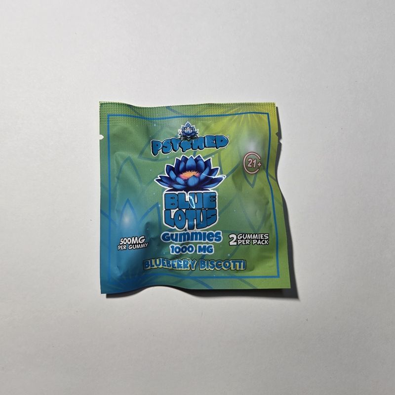 Psyched, Blue Lotus Gummies, 2ct 1000mg, Blueberry Biscotti