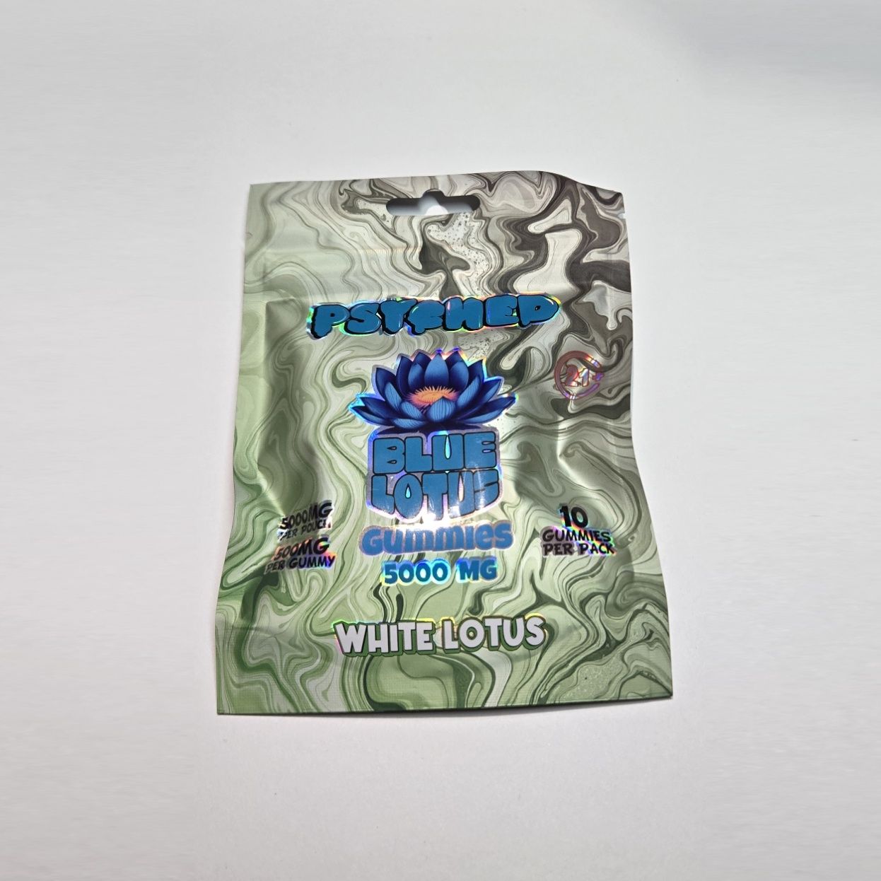 Psyched, Blue Lotus Gummies, 10pk 5000mg, White Lotus