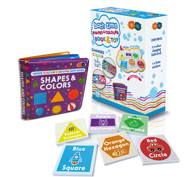 Magic Colour Changing Bath Book & Stickers -Shapes & Colours