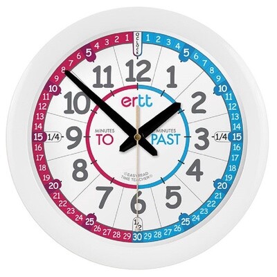 Wall Clock Red/Blue PAST/TO