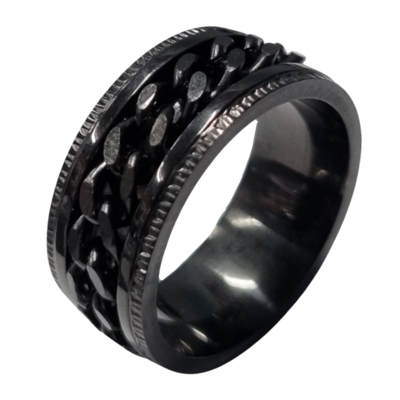 Chain Fidget Ring - Black