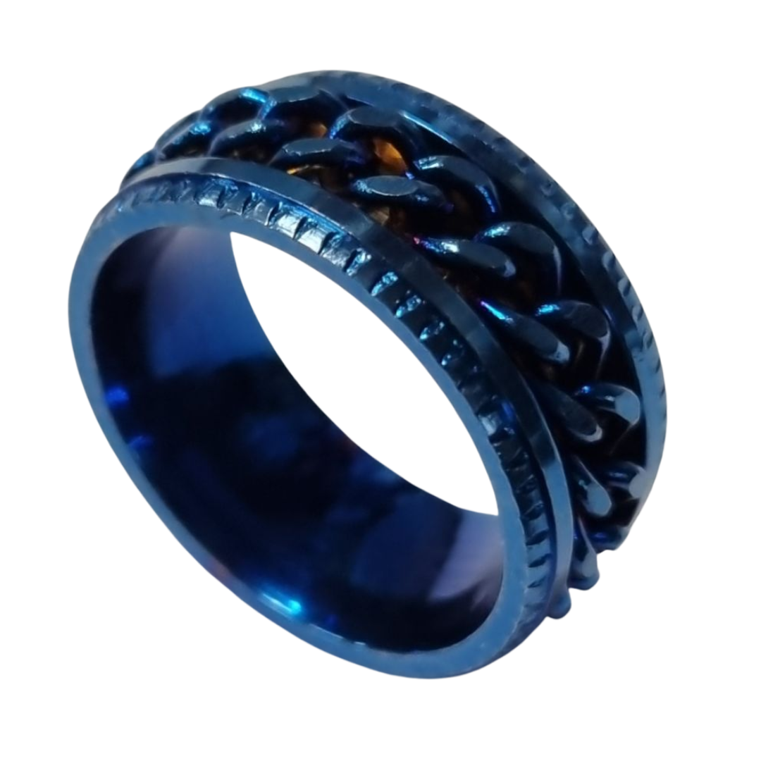 Chain Fidget Ring - Blue