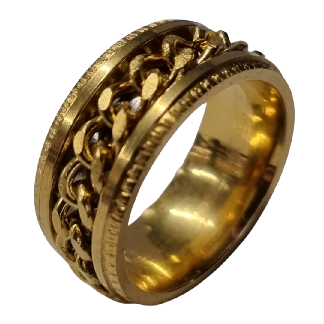 Chain Fidget Ring - Gold, Size: 6