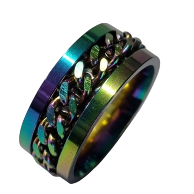 Chain Fidget Ring - Rainbow