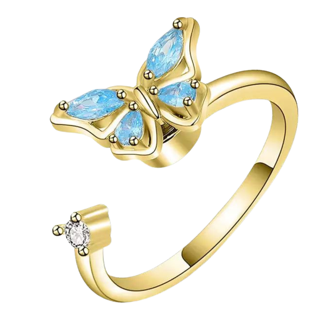 Fidget Ring - Butterfly, Colour: Gold