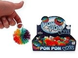 SILICONE RAINBOW POM POM BALL KEYCHAIN