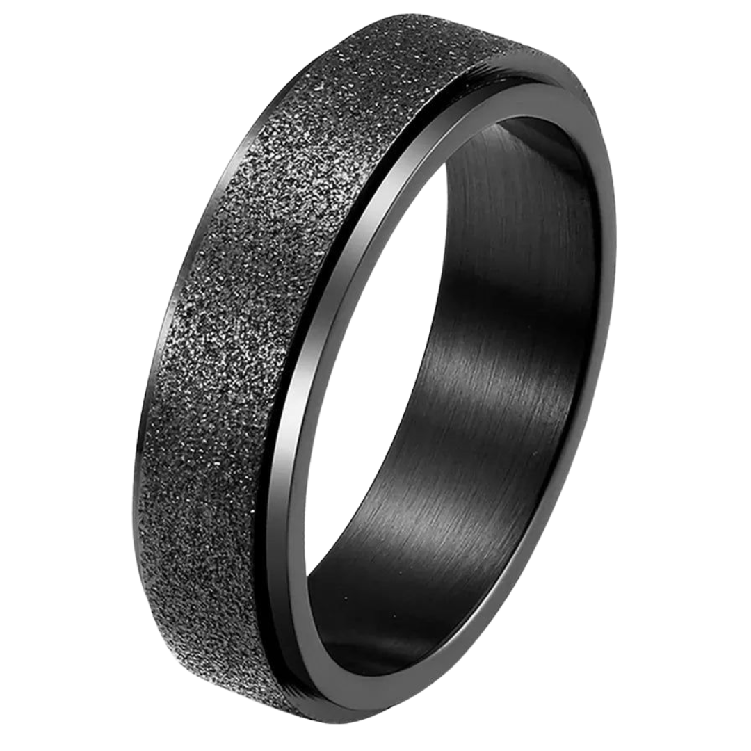 Fidget Ring - Glitter Black, Size: 6