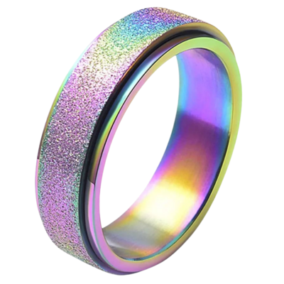 Fidget Ring - Glitter Rainbow