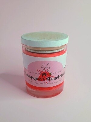 Champagne &amp; Strawberries - Scented Soy Candle