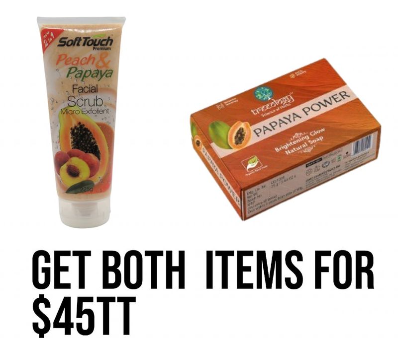 1 - Soft Touch Preach &amp; Papaya 225g
1  - Treeology Sandal Soap Brightening Glow Soap