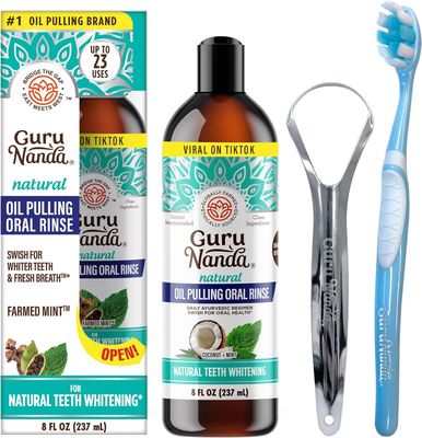 Gurunanda oil pulling coconut mouth wash