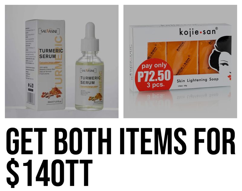 1- Sauvasine Tumeric Serum 30ml 
1. - kojie San 3 bar 65g soap